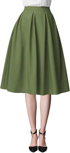 Vista 3 de Urban CoCo A line falda plisada Midi con bolsillos, para mujer