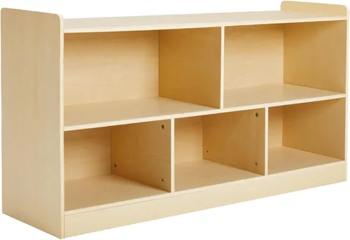 Vista 8 de Estante Montessori, organizador de almacenamiento de juguetes de madera para libros, juguetes, estantería de 2 estantes, armario de almacenamiento