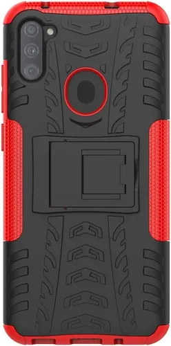 Vista 8 de Funda para Samsung A11, Galaxy A11 con protector de pantalla HD, cubierta trasera de policarbonato duro con función atril de TPU suave de doble capa