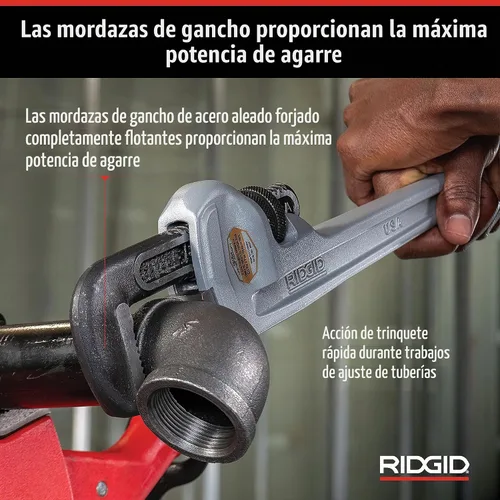 Vista 5 de RIDGE TOOL CO llave de aluminio para tubos. Capacidad de tubo 1-1/2