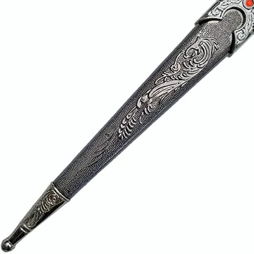 Vista 4 de Ace Martial Arts Supply Tijeras Medievales Renacentistas Bodice Dagger Dirk Knife (Plata)