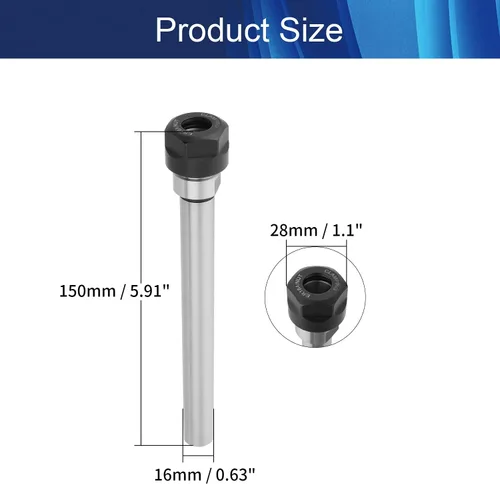 Vista 2 de Portabrocas Portabrocas CNC Fresado Extensión Varilla C16 ER16A 150L Fresadora Accesorio CNC Fresado Arbor Adaptador Extensión Varilla Herramienta