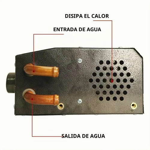Vista 5 de 12V Ensamblaje de Calentador Hidrónico de Diseño Compacto Montable con Interruptor 4 Rejillas Frontales Ventilador de 3 Velocidades 80 CFM Flujo