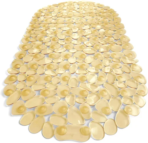 Vista 44 de Alfombra antideslizante para bañera y ducha "Pebbles" de 27 x 14 pulgadas, ovalada, no tóxica, segura, limpia, lavable a máquina, agarre y drenaje