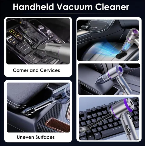 Vista 7 de Aspiradora inalámbrica de mano 4 en 1, soplador de aire de alta potencia de 84000 RPM, inflador y mini aspiradora de automóvil para el hogar