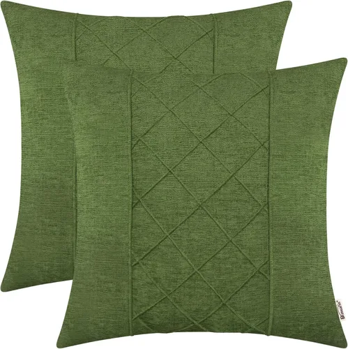 Vista 38 de BRAWARM Fundas de almohada 40x40 cm - Paquete de 2 fundas de almohada de chenilla negra, fundas de almohada de chenilla suave teñida sólida