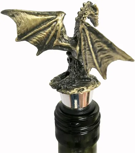 Vista 4 de Tapón decorativo para botella de vino, regalo único de dragón con diseño gótico