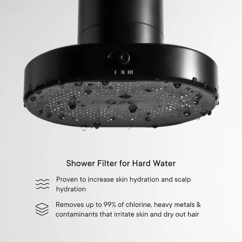 Vista 3 de Qure Cabezal de filtro de ducha para agua dura, cabello, piel y uñas más saludables, reduce el 99% de cloro, cabezal de ducha de alta presión