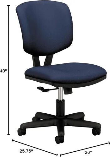 Vista 2 de HON Volt - Silla de trabajo con respaldo bajo, silla tapizada para computadora para escritorio de oficina, color azul (H701)