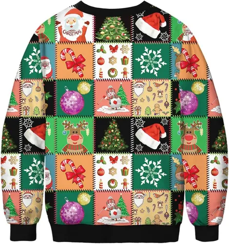 Vista 2 de ALBIZIA sudadera unisex con cuello redondo y estampado de animales, suéter feo de Navidad