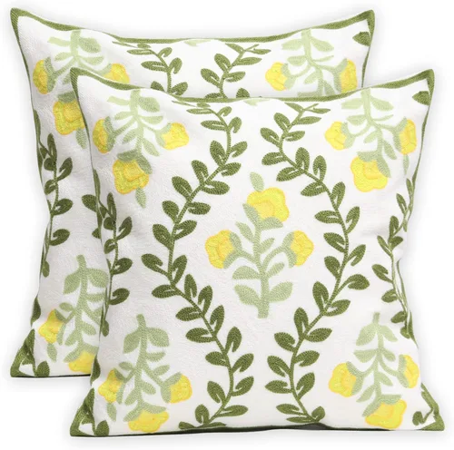 Vista 14 de Juego de 2 fundas de almohada decorativas bordadas para sofá, fundas cuadradas para cojines, para dormitorio, sofá, decoración rústica de granja, 18