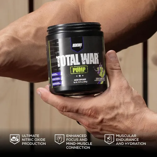Vista 7 de REDCON1 Polvo para antes del entrenamiento sin estimulantes y sin cafeína para mujeres y hombres - Total War Pump - con L-citrulina, beta alanina
