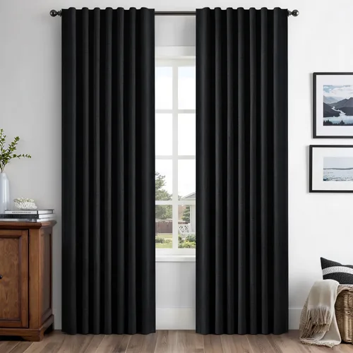 Vista 35 de MIULEE Cortinas de lino 100% opacas para dormitorio, marfil sólido, decoración de lujo, aislamiento térmico, cortinas oscurecedoras para sala