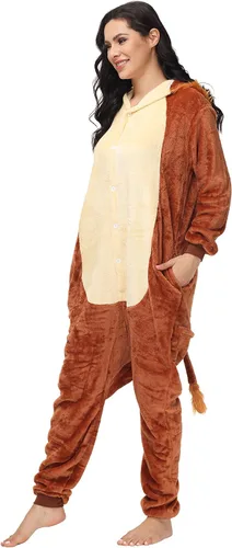 Vista 2 de Pijama de forro polar de animal para mujer, disfraz de una pieza para Navidad, Halloween, cosplay