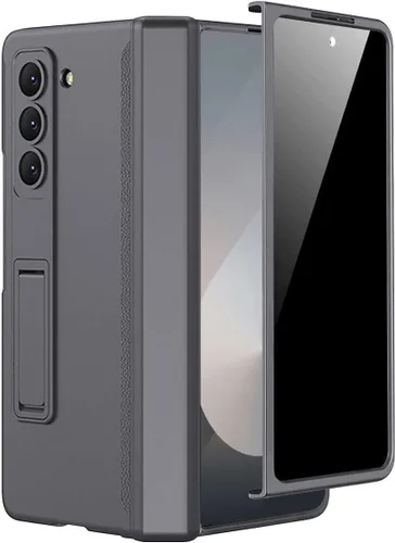 Vista 24 de Miimall Funda para Samsung Galaxy Z Fold 5 con protector de pantalla de privacidad, soporte ajustable integrado y protección magnética de bisagra