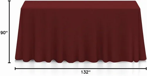Vista 7 de Lann's Linens - Mantel rectangular de tela de poliéster de primera calidad para bodas, banquetes y restaurantes Borgoña