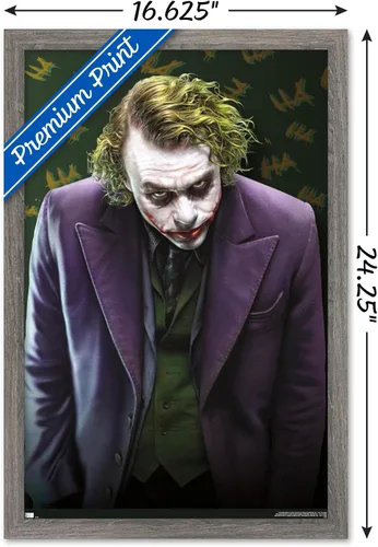 Vista 3 de Trends International DC Comics - Póster de pared The Joker - The Dark Knight, 14.725 x 22.375 pulgadas, versión enmarcada de madera de granero