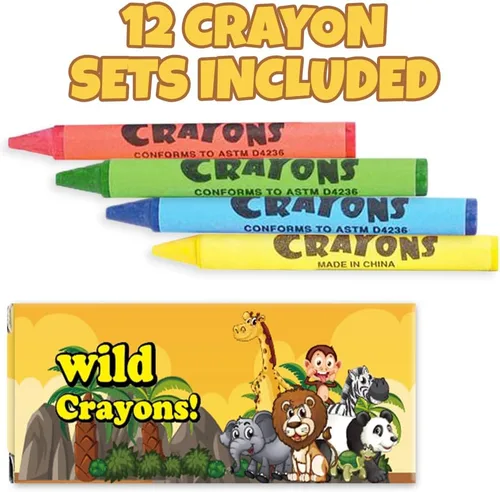Vista 5 de ArtCreativity Paquete de 12 mini libros para colorear de animales del zoológico para niños con 12 paquetes de crayones – Recuerdos de fiesta