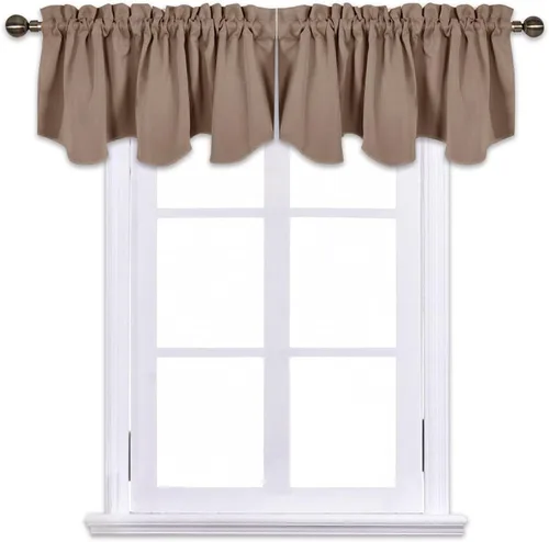 Vista 19 de NICETOWN - Cortinas con valances azul piedra para ventana de sala de estar, dormitorio, baño, 2 paneles estilo granja rústico para comedor, cortinas