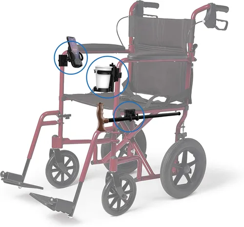 Vista 8 de Paquete combinado de movilidad, gancho, teléfono y portavasos para caminante, soporte portátil para bebidas para silla de ruedas y cochecitos