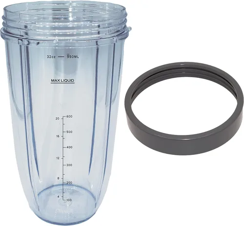 Vista 3 de Blendin Tarro de repuesto extra grande de 32 onzas con anillo de labios cómodo, compatible con Nutribullet 600W, 900W, NB-101B, NB-101S, NB-201