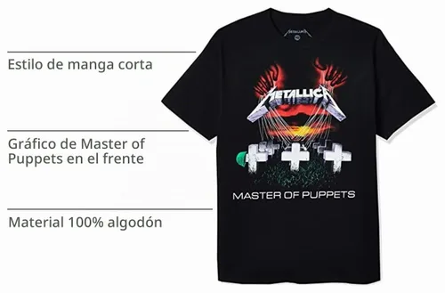 Vista 4 de Metallica Camiseta Metallica Master of Puppets para Hombre