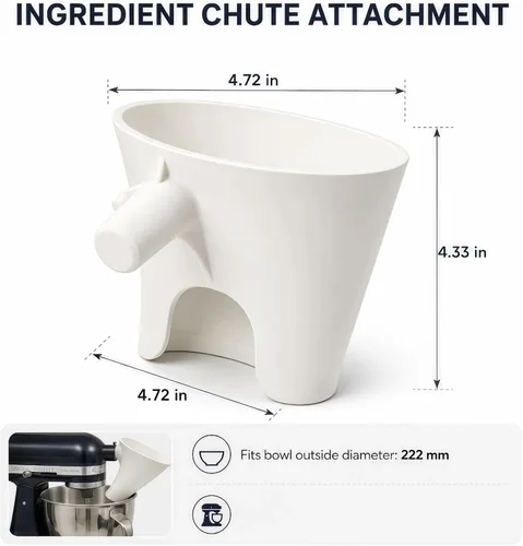 Vista 2 de Accesorio de canal de vertido compatible con batidora de pie KitchenAid