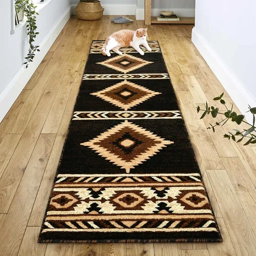 Vista 11 de YHSF South West - alfombra nativa americana del suroeste, fácil de limpiar, gruesa, suave y duradera, alfombra tribal inspirada en indios americanos