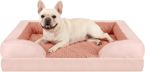 Vista 13 de L Plus - Cama ortopédica para perros grandes, sofá lavable para perros con espuma para huevos, forro impermeable y parte inferior antideslizante