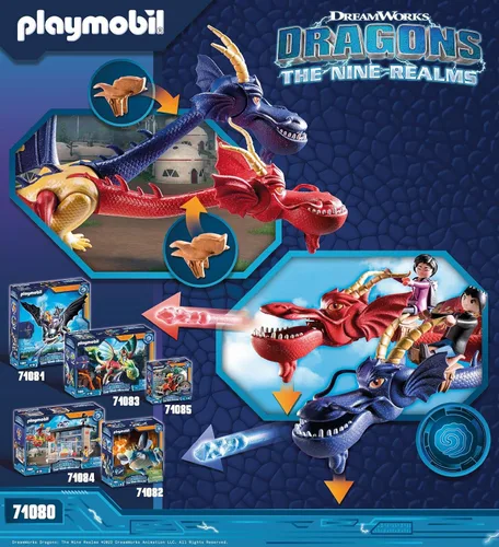 Vista 4 de Dragones de Playmobil Nine Realms: Wu, Wei y Jun