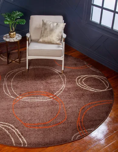 Vista 21 de Unique Loom - Tapete con diseño abstracto, informal, moderno y contemporáneo de la colección otoñal, rectangular de 2 x 3 pies, diseño con círculos