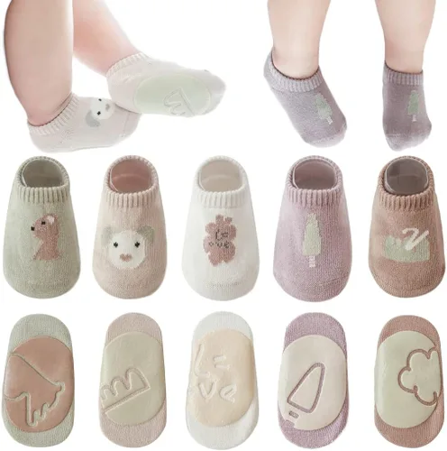 Vista 6 de Calcetines antideslizantes de algodón para bebés y niñas pequeñas