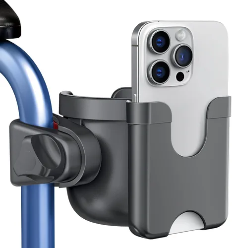 Vista 7 de Guiseapue Portavasos para caminador, portavasos para silla de ruedas con soporte para teléfono, accesorios para andador para personas mayores