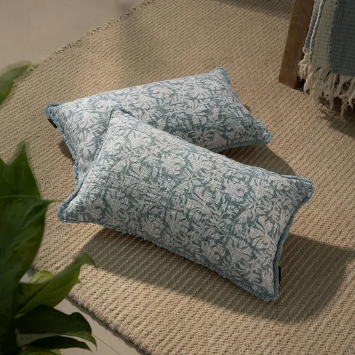 Vista 16 de Juego de 2 fundas de almohada decorativas de algodón indio vintage con estampado a mano (marrón ladrillo, 18 x 18 pulgadas (paquete de 2))
