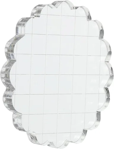 Vista 8 de PATIKIL Bloque de sello acrílico de 2 pulgadas, bloque de estampado transparente con líneas de cuadrícula, bloques de montaje decorativos redondos