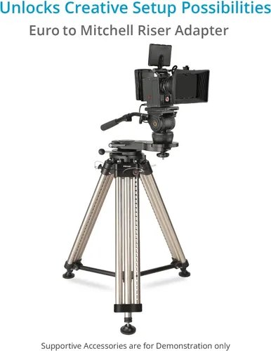 Vista 2 de PROAIM Adaptador elevador Mitchell Euro/Elemac Base Mount para Cinema Dolly, Bazooka y más. Elevador de altura resistente con opciones de montaje