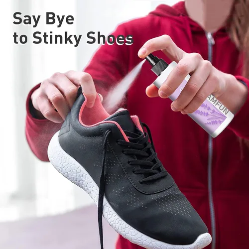 Vista 5 de Eliminador de olores de zapatos, desodorante en aerosol para zapatillas apestosas o pies malolientes, desodorante natural para zapatos y desodorante