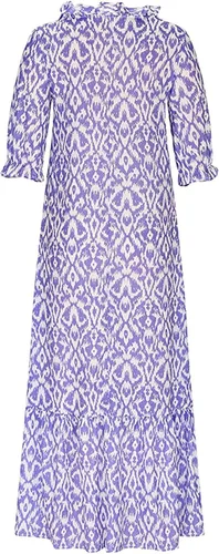 Vista 4 de Vestido largo de verano para mujer, estilo bohemio, floral, holgado, casual, con volantes, escalonado, playa, vacaciones, boda, vestido largo tipo