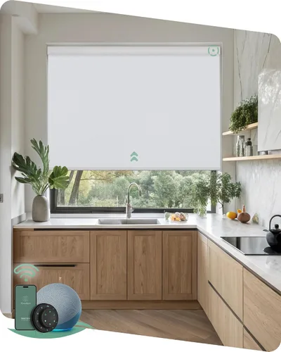 Vista 12 de Yoolax Persianas motorizadas con control remoto, persianas inteligentes opacas con control remoto, cortinas eléctricas compatibles con Alexa