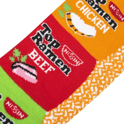 Vista 4 de Odd Sox, Calcetines divertidos para hombres y mujeres, los mejores fideos de ramen, estampados gráficos surtidos