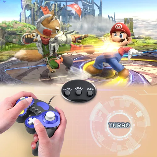 Vista 4 de XIKAYADA Gamecube Controller, Wired Game Controller for Wii & GC, Upgraded TURBO & HD Vibration Function, Double Color Design Style Classical