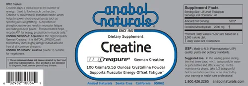 Vista 2 de Anabol Naturals Pila de energía: Amino Balance 3.53 oz Pure Powder & Creapure Creatine 3.53 oz Pure Powder