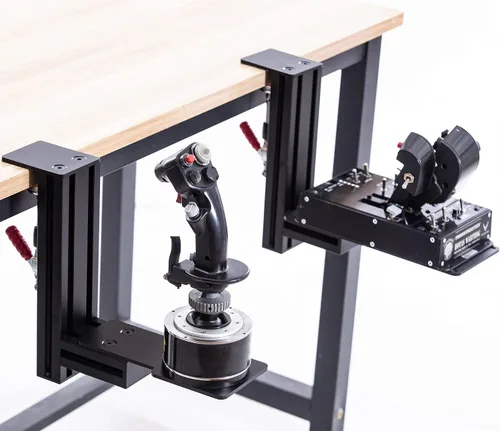 Vista 2 de Meza Mount - Juego de 2 soportes de escritorio Hotas resistentes compatibles con Thrustmaster Warthog WinWing Orion 2 con todos los pernos