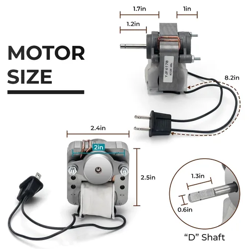 Vista 4 de Motor de ventilador de escape de baño de 70CFM mejorado para reemplazar 99080166 BP28 YJF6178 Motor de baño para Br-oan Nu-Tone Nau-tilus 678 671