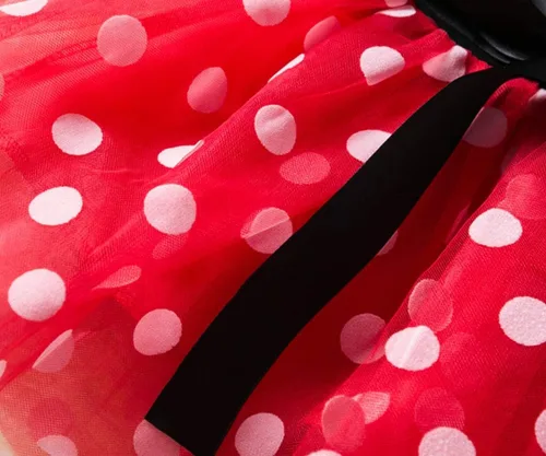 Vista 6 de Nileafes - Disfraz de princesa Mini Mouse para niñas pequeñas, para fiesta de cumpleaños