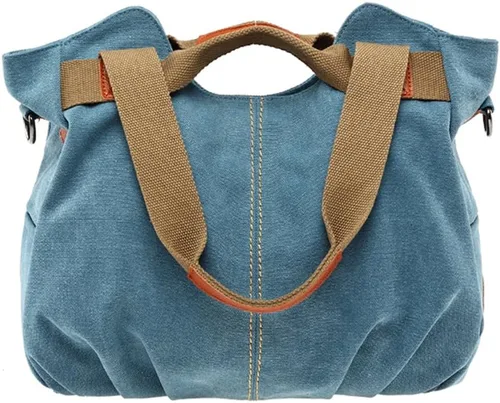Vista 14 de Bolsos para Mujeres Damas Vintage Hobo de Lona Diarios Monedero Hombro Tote Comprador Bolso de Mano Negro