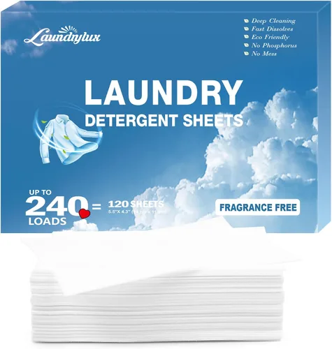 Vista 10 de Hoja de detergente para ropa, tiras de lavado ecológicas e hipoalergénicas Ingredientes naturales, ultraconcentrados, listos para viajar, sin
