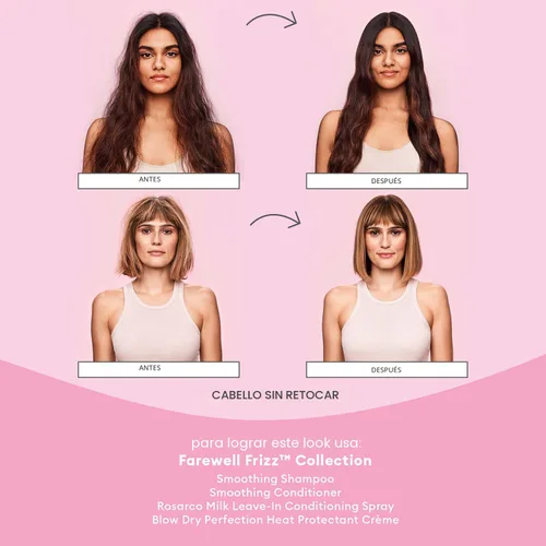 Vista 2 de Briogeo Farewell Frizz Blow Dry Perfection & Heat Protectant Crème, Crema para cabello anti frizz con aceite de argán para peinar, libre