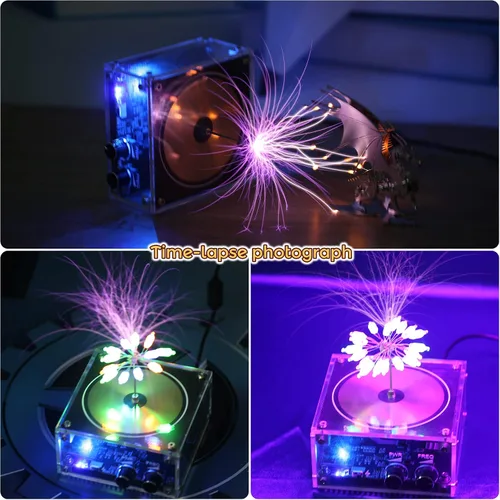 Vista 11 de Joytech Bluetooth Music Tesla Coil Arco Plasma Bocina de transmisión inalámbrica Modelo de juguete de escritorio experimento SSTC SS02
