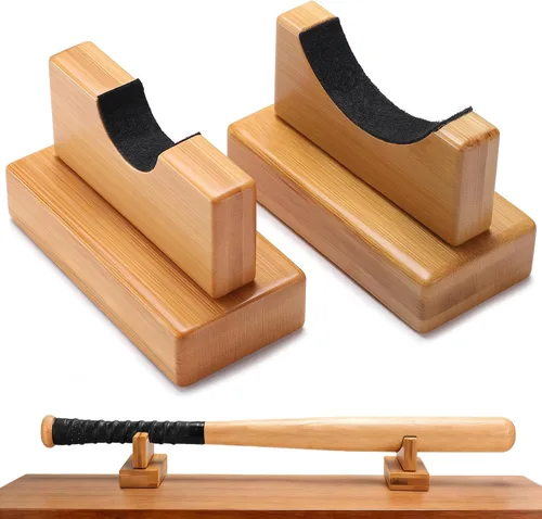 Vista 12 de TOBWOLF 2 vitrinas para bates de béisbol, soporte resistente para bates de béisbol, soporte de exhibición de bates de béisbol, estante horizontal